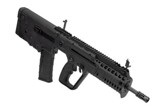 IWI X95 Tavor 5.56 Bull Pup rifle with a black stock and flat top upper